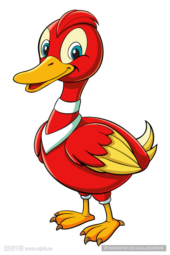 卡通红鸭子形象