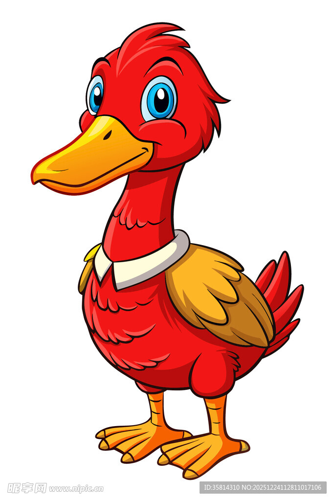 红色卡通小鸭形象