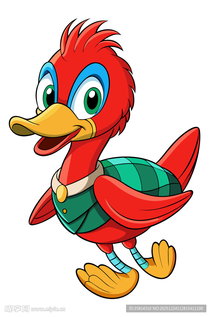 卡通红毛鸭子形象