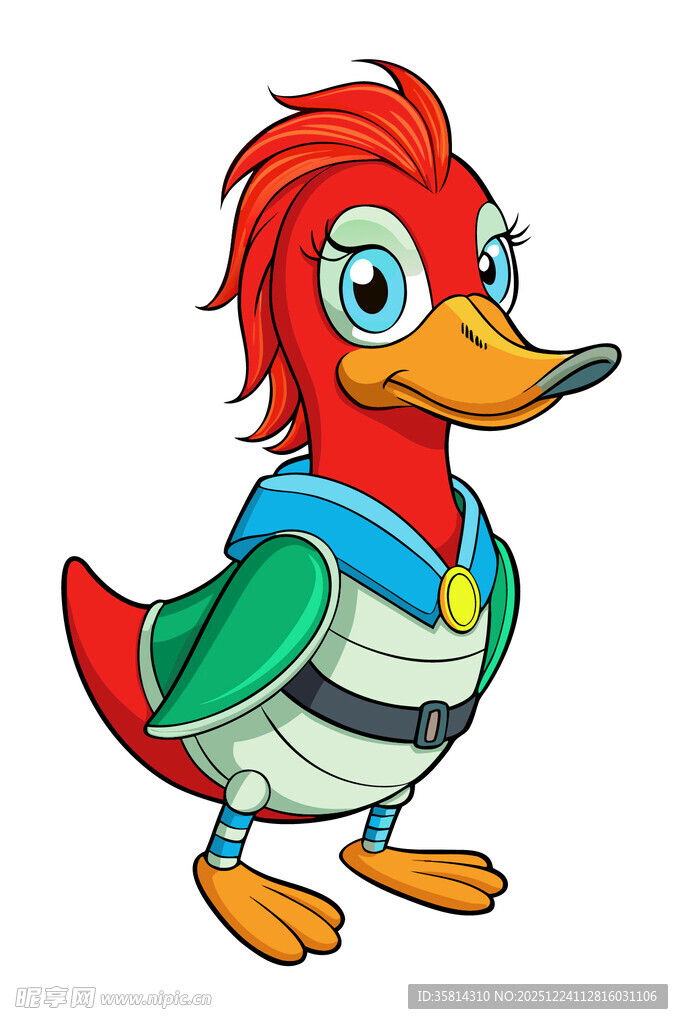 卡通红毛鸭子形象