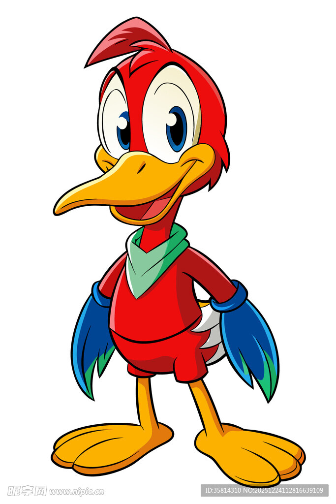 卡通红衣小鸟形象