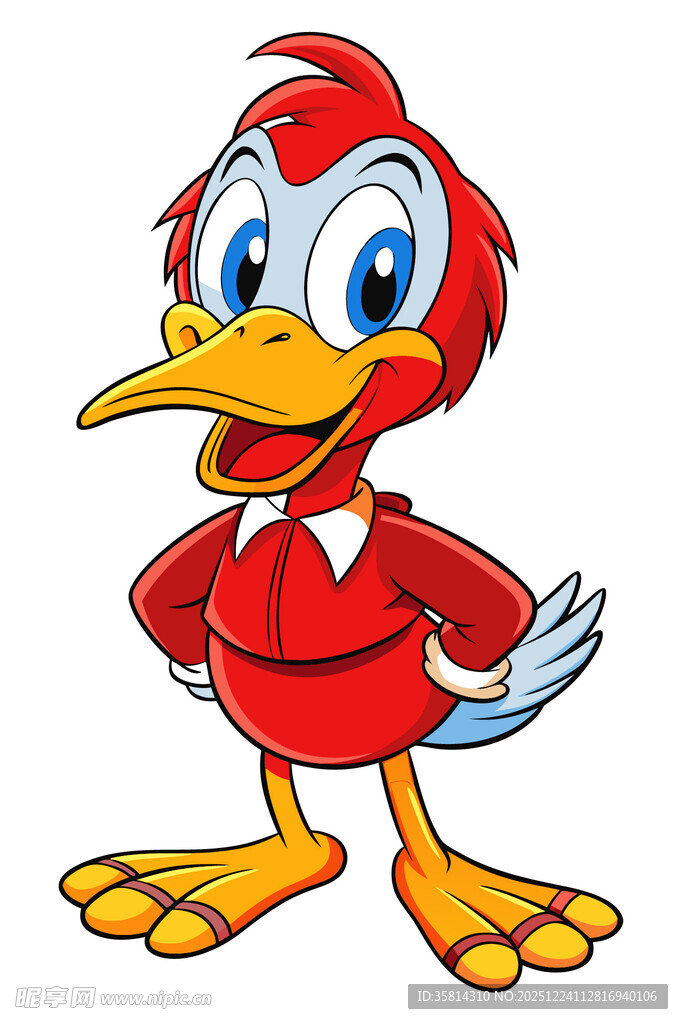 红色卡通小鸟形象