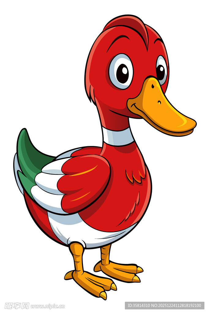 卡通红鸭子形象