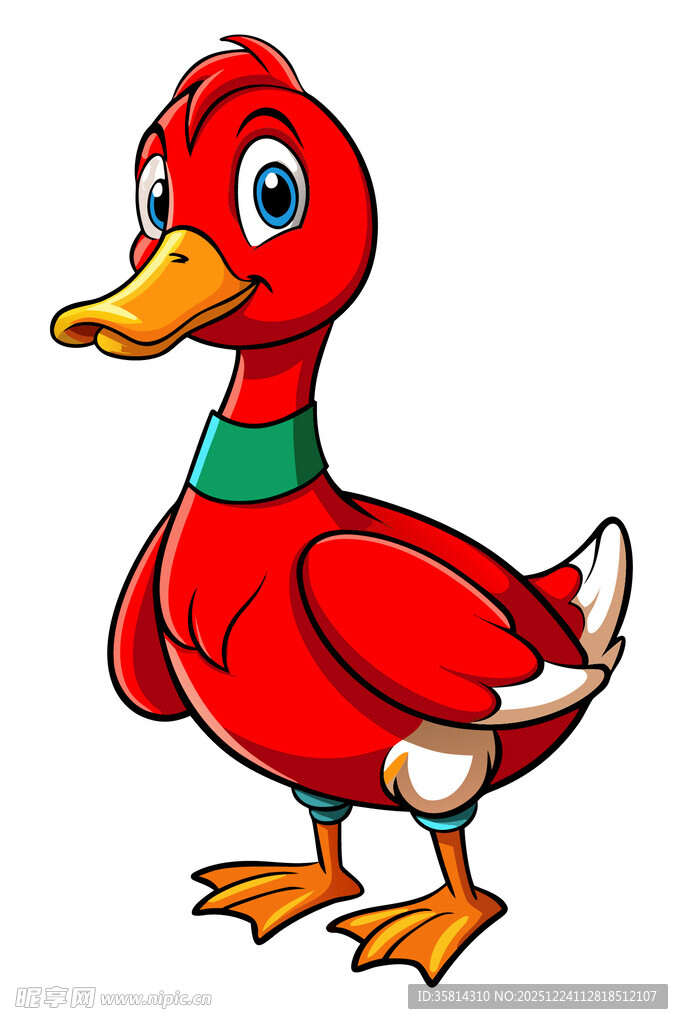 红色卡通鸭子形象