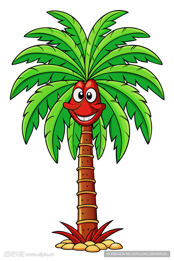 可爱卡通棕榈树形象