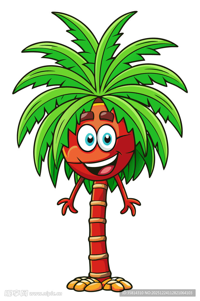 可爱卡通棕榈树形象