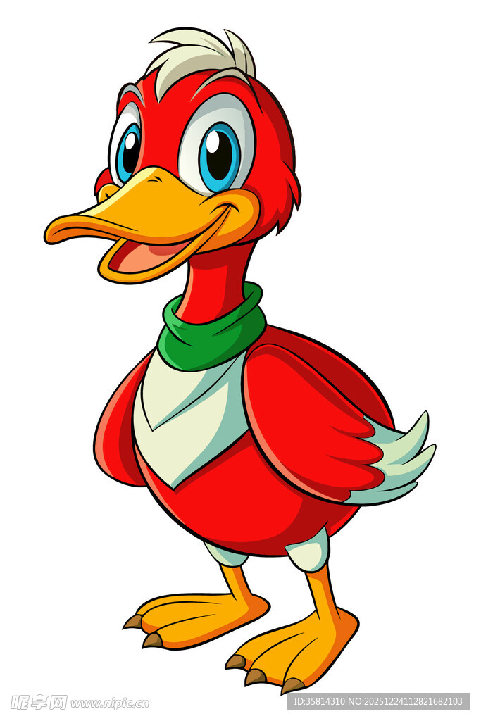 可爱红衣小鸭卡通形象