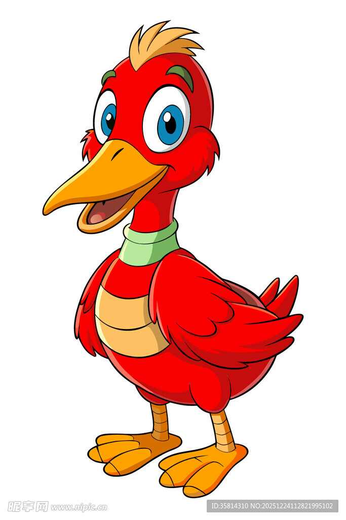 可爱红色卡通小鸟形象