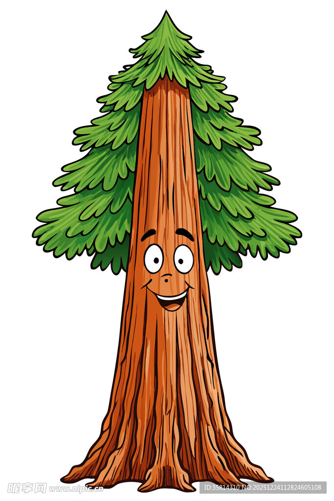 可爱拟人化大树卡通形象