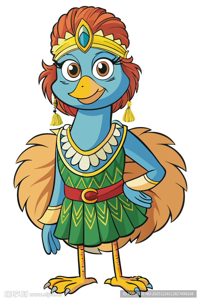 卡通装扮的蓝色小鸟形象