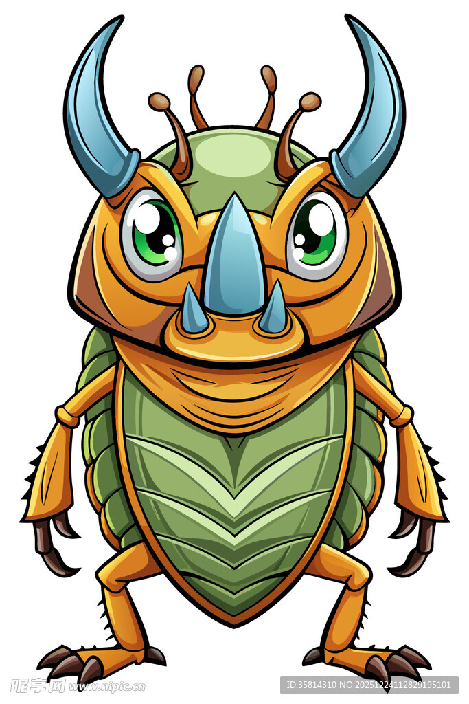 卡通独角甲虫形象