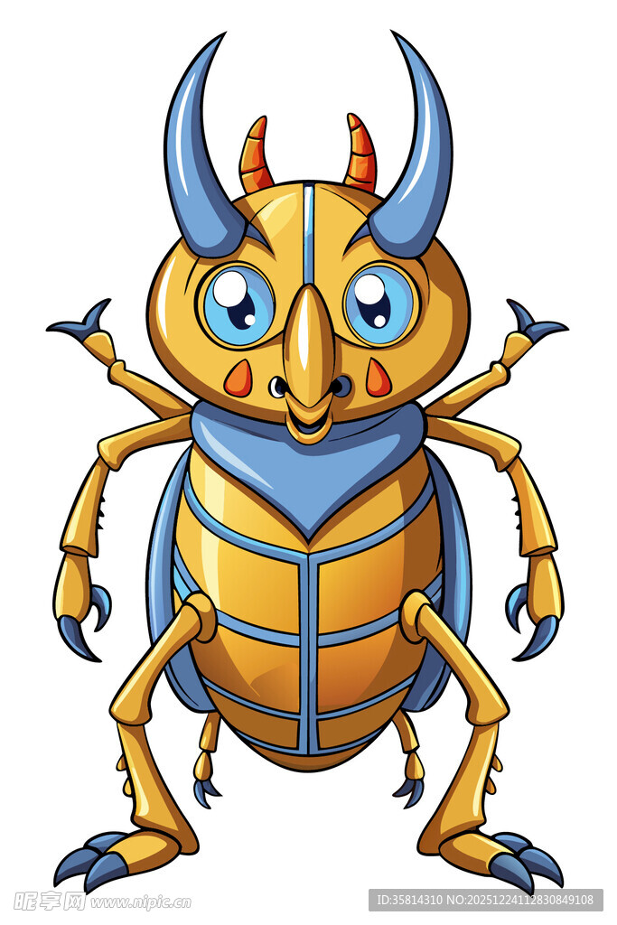 卡通独角甲虫形象