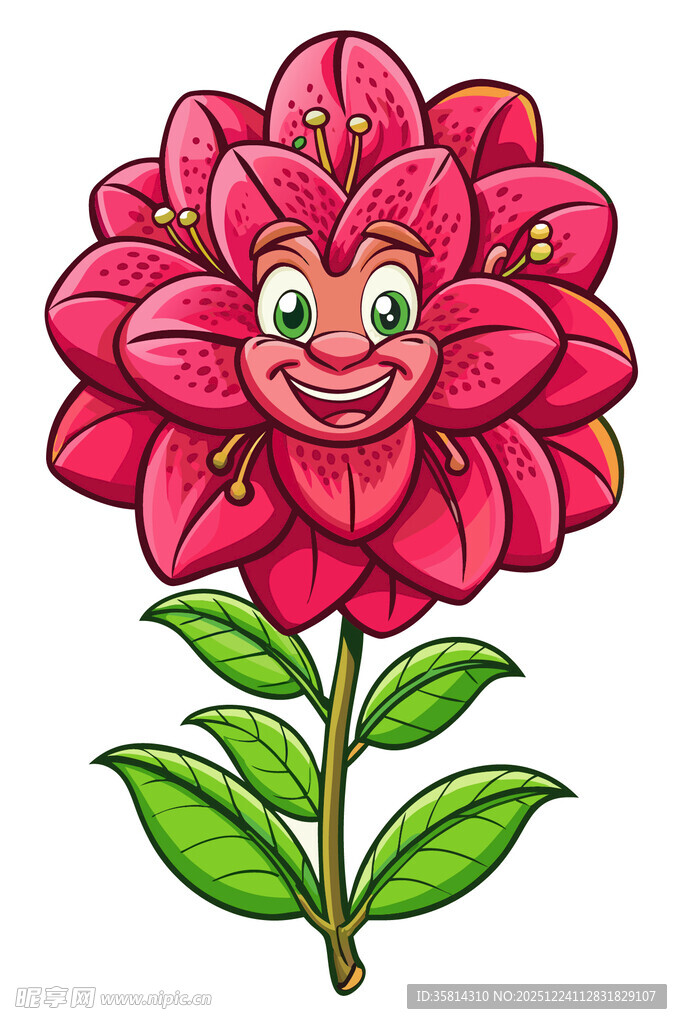 微笑的粉色花朵