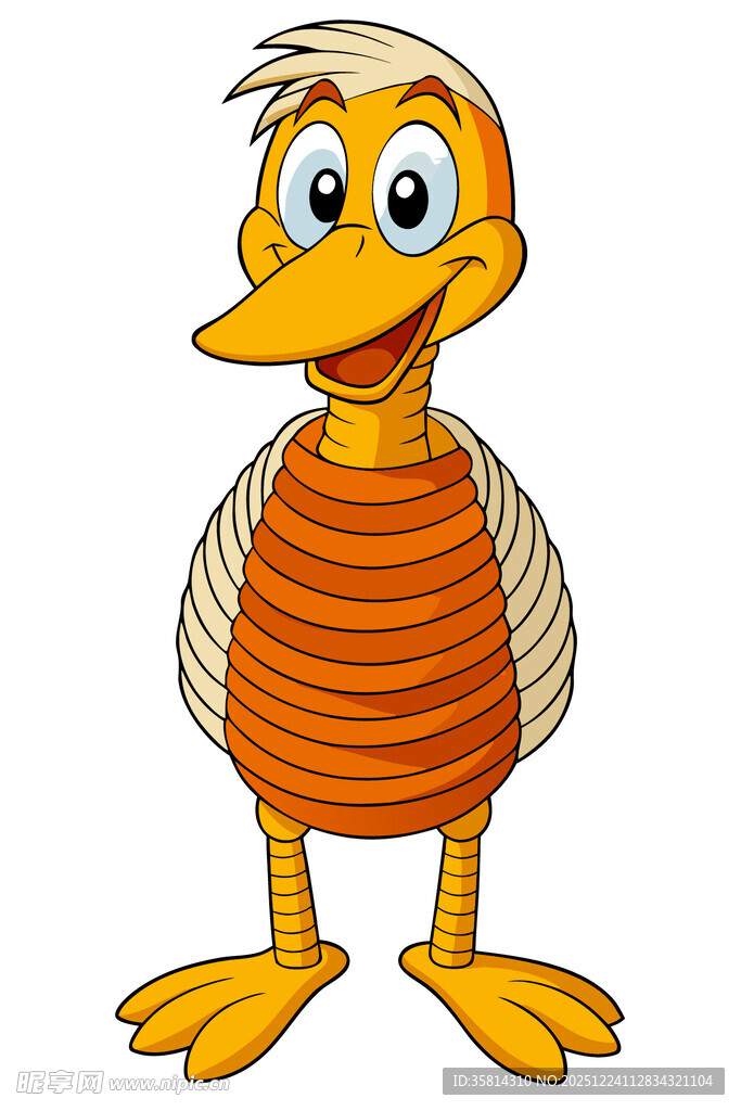 卡通条纹鸭子形象