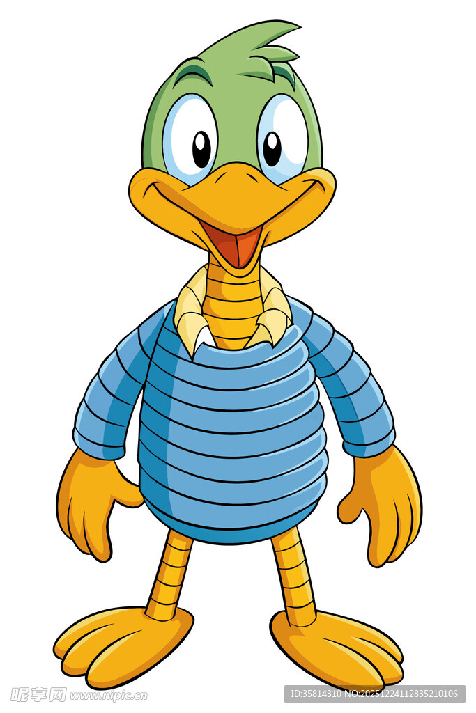 穿条纹衣的卡通鸭子