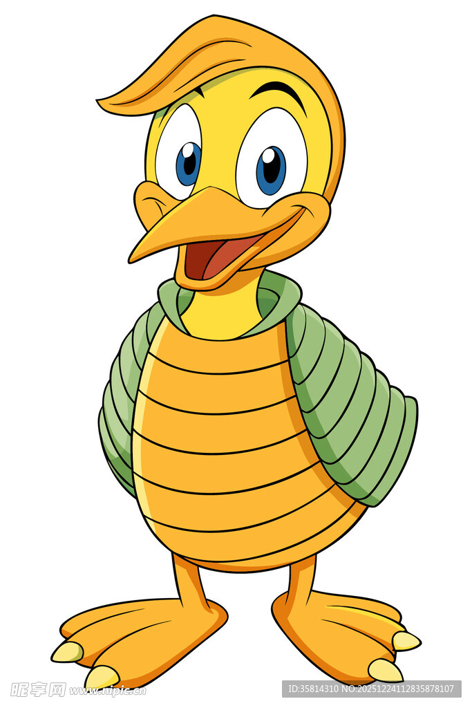 卡通小鸭穿条纹衣