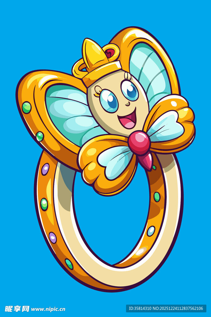 卡通蝴蝶造型魔法戒指