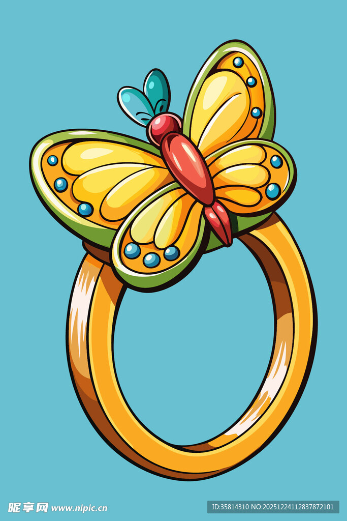 蝴蝶造型金戒指