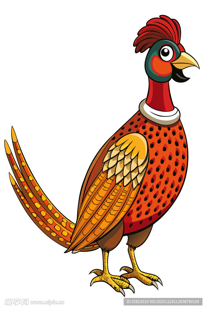 彩色雉鸡插画