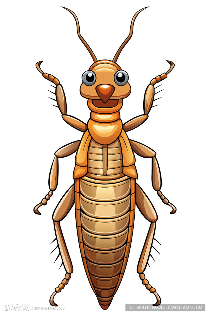 可爱卡通蟑螂形象插画