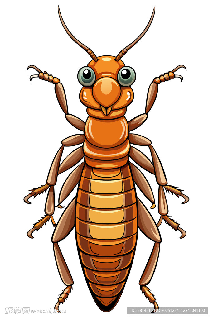 卡通形象的棕色昆虫
