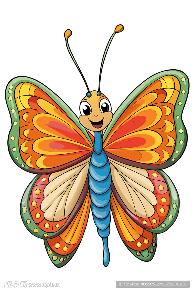 彩色卡通蝴蝶形象