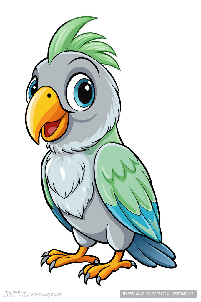 可爱卡通鹦鹉形象