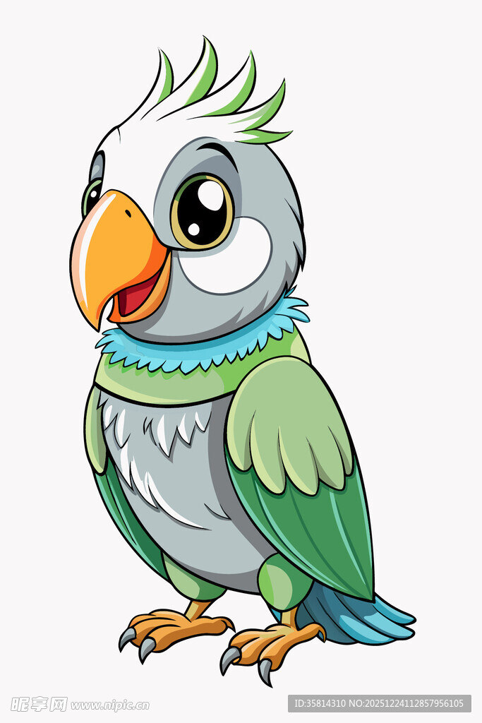 可爱卡通鹦鹉图