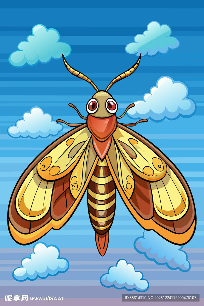卡通风格的飞翔大昆虫
