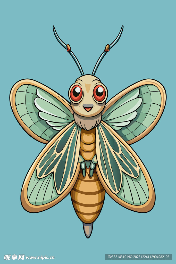 可爱卡通昆虫插画