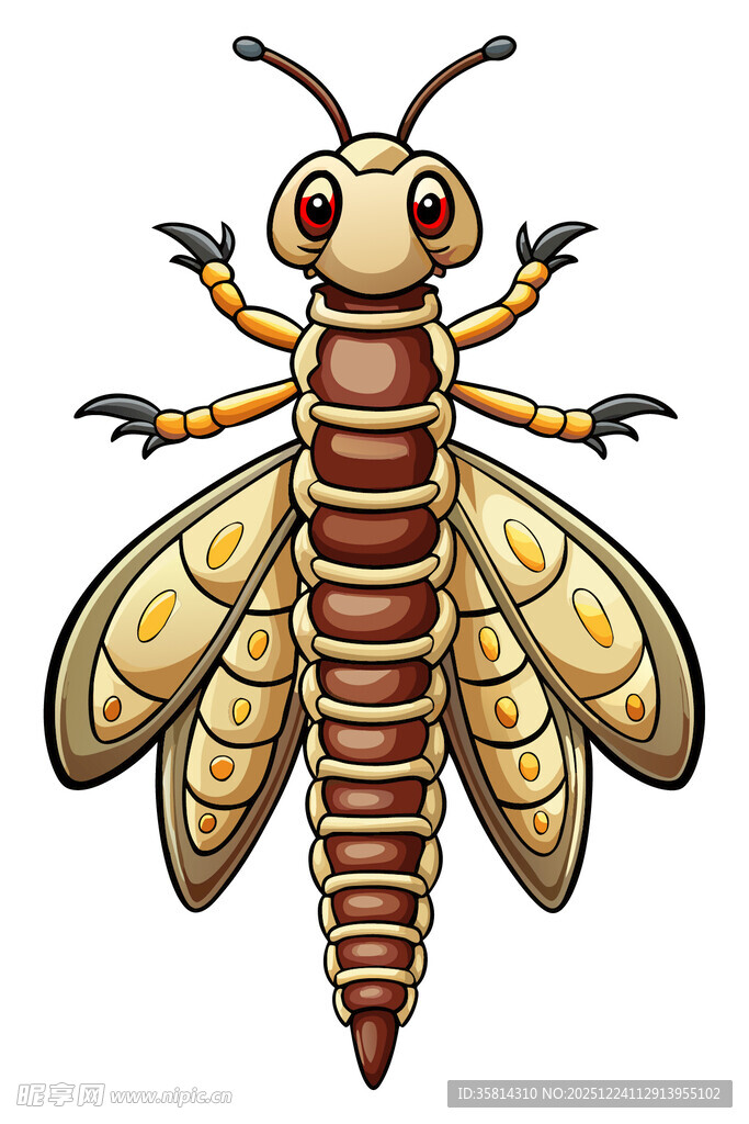 卡通风格的可爱昆虫形象