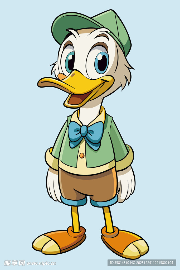 戴帽卡通鸭形象