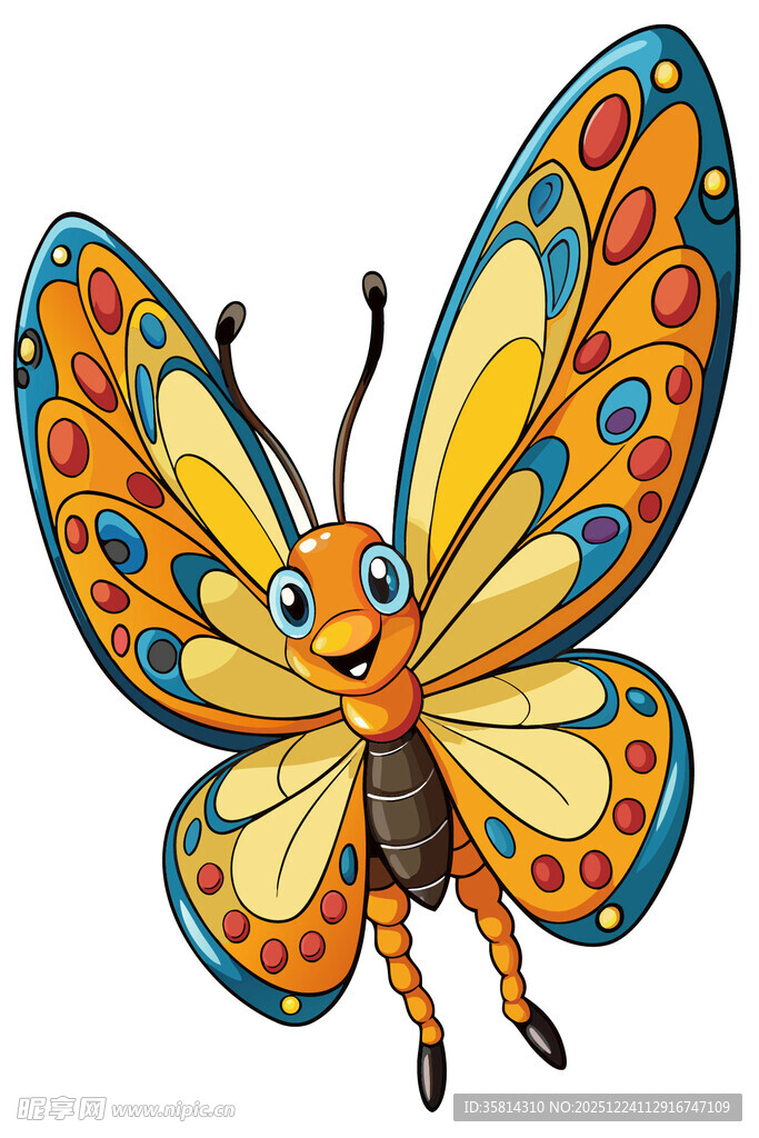 彩色蝴蝶卡通形象
