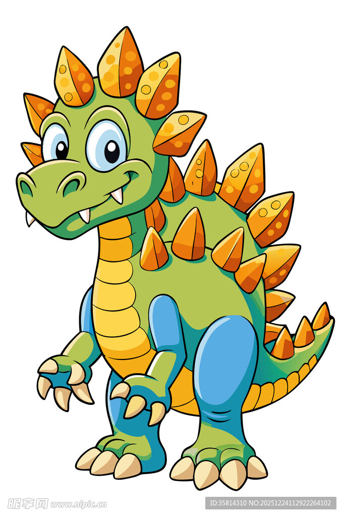 可爱绿色恐龙卡通形象