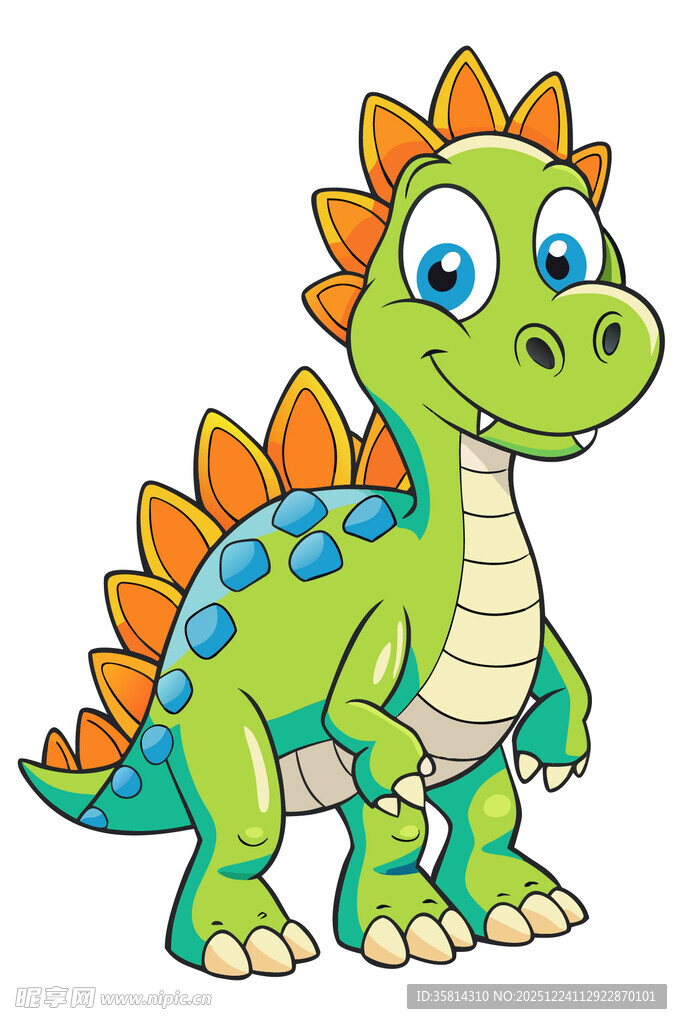 可爱绿恐龙卡通形象