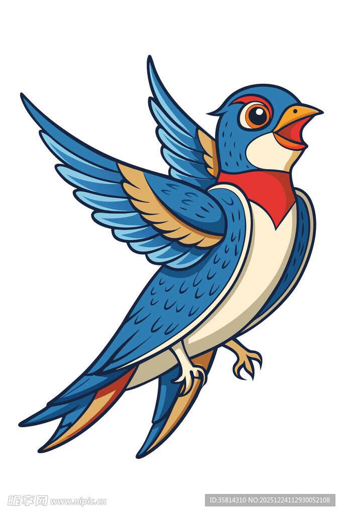 飞翔的彩色燕子图案