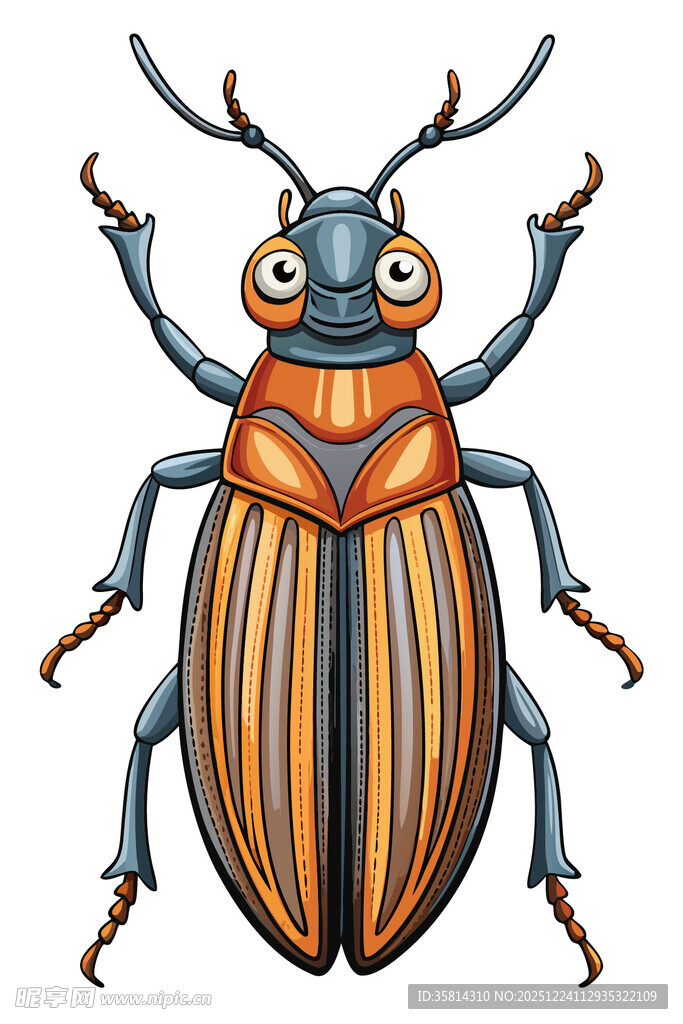 卡通条纹甲虫形象