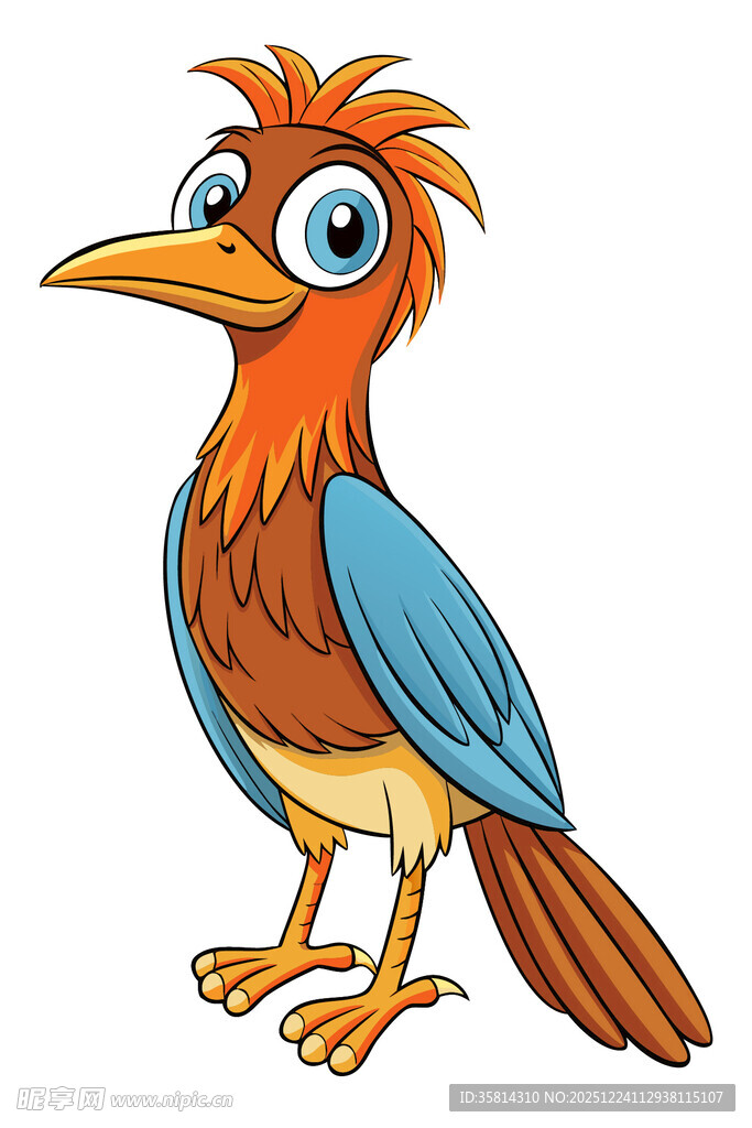 可爱彩色小鸟插画