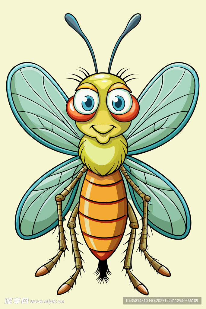 可爱卡通蜜蜂形象插画