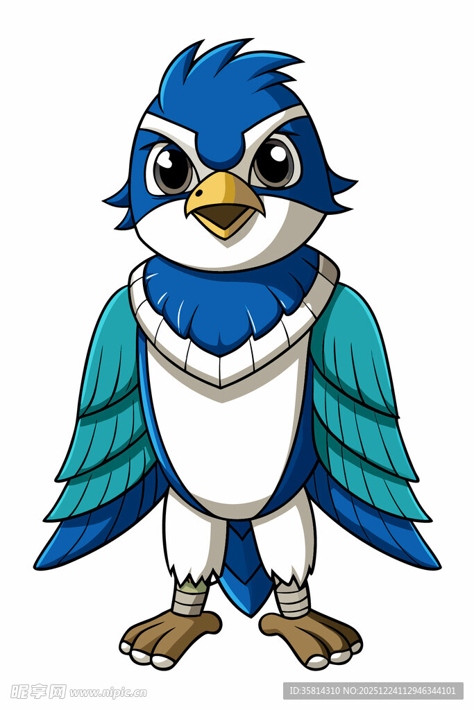 蓝白小鸟卡通形象