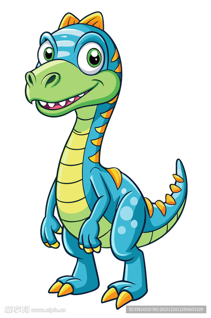 可爱蓝色卡通恐龙形象