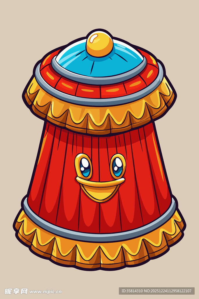 可爱笑脸旋转木马玩具