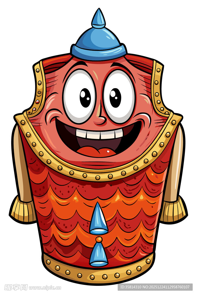 可爱卡通中国风铠甲形象