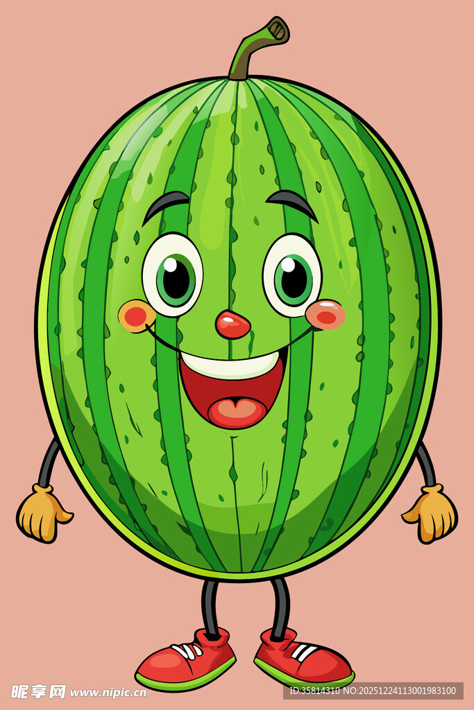 可爱卡通西瓜拟人形象