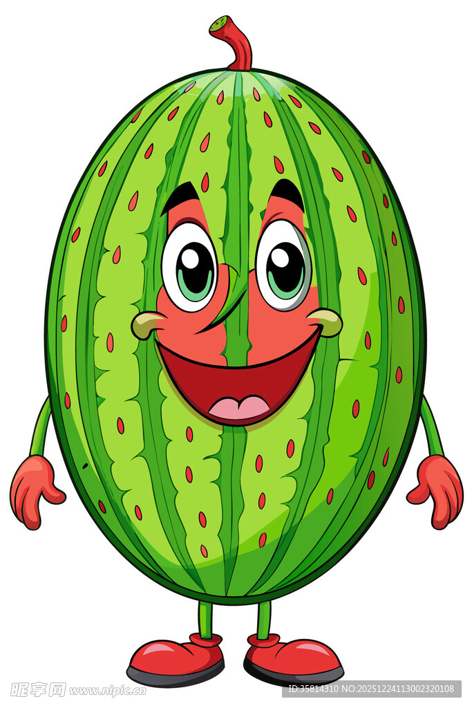 可爱西瓜卡通形象