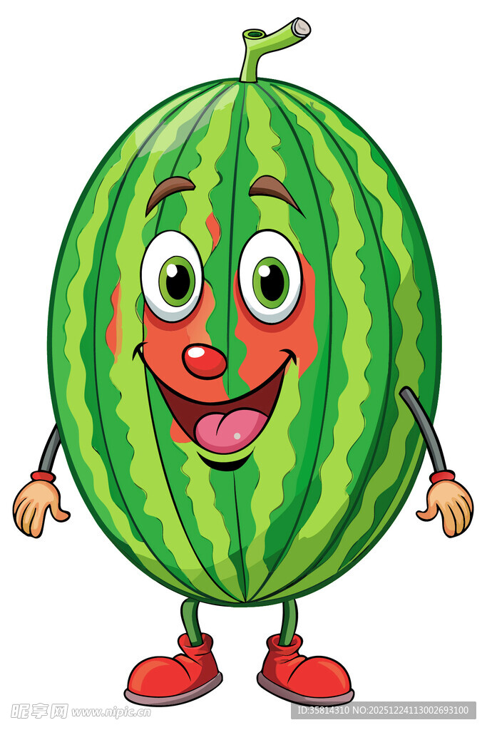 可爱卡通西瓜形象