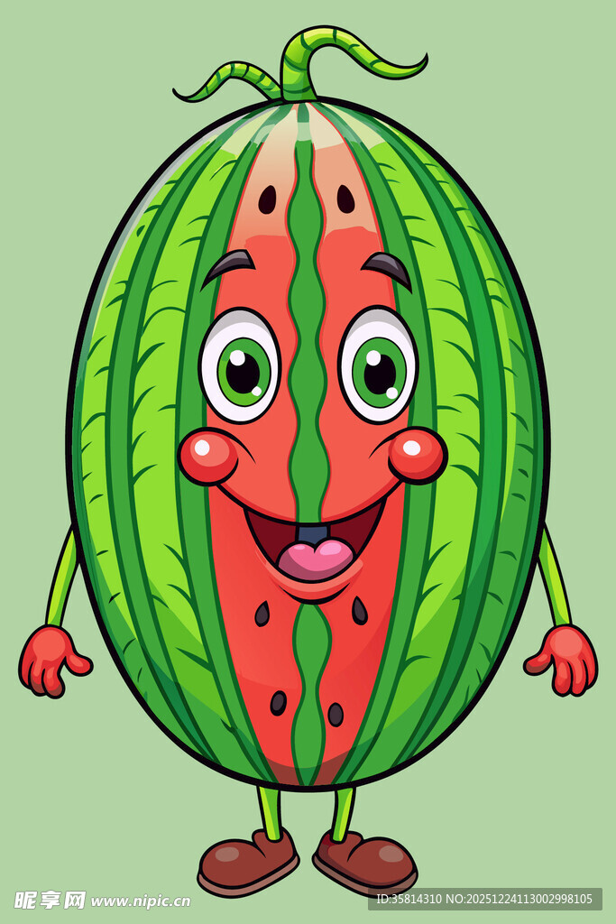 可爱卡通西瓜形象