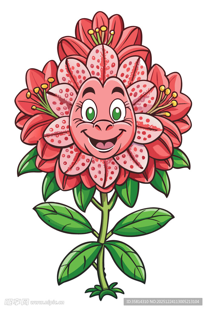 笑脸花朵卡通插画