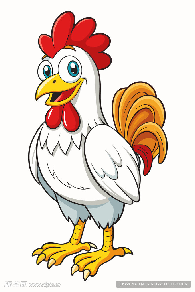 可爱卡通公鸡形象