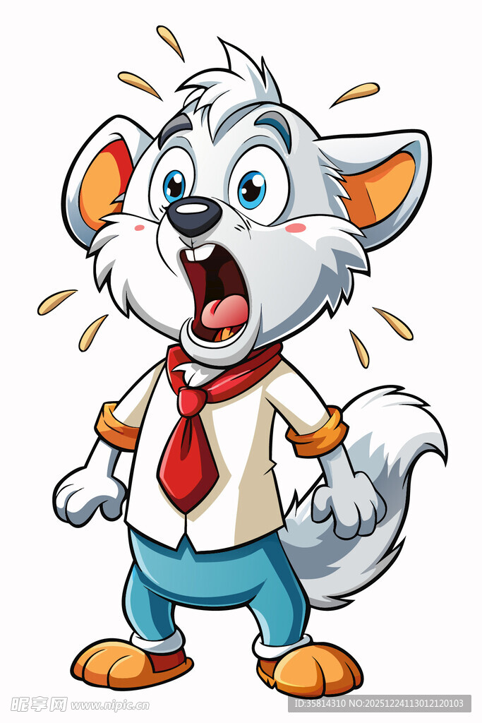 惊讶的卡通小猫形象